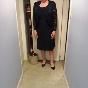 Navy Blue Evening Dress with Jacket